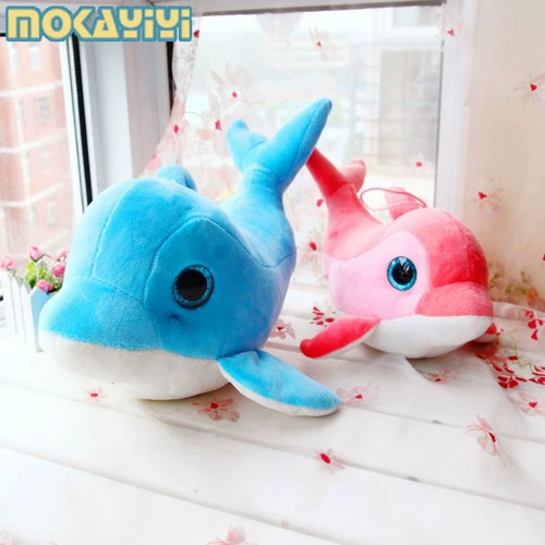 Реалистичная синяя плюшевая игрушка, морская кукла, желтая подушка для сна, дельфин