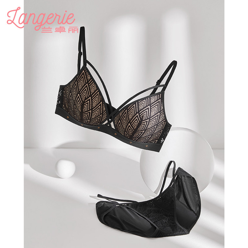 兰卓丽无钢圈薄杯款性感蕾丝文胸 兰卓丽文胸