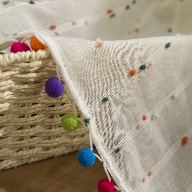 儿童房多巴胺条纹豆豆纱洗衣机帘遮挡帘免打孔粘贴轨遮丑橱柜帘,淘宝优惠券,粉丝福利购,淘宝优惠卷