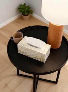 轻奢几何雕刻纸巾盒摆件乔迁送礼