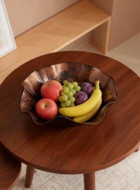 简约现代玻璃水果盘收纳摆件