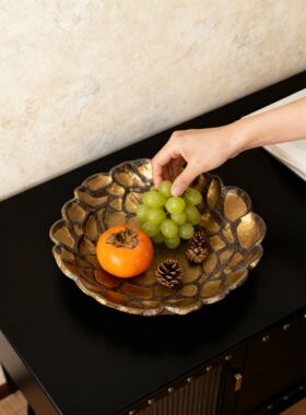 轻奢树脂花朵客厅收纳摆件