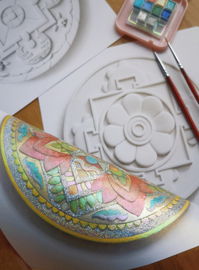 坛城曼陀罗涂色画3d立体视觉DIY