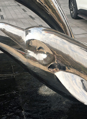 不锈钢落地摆件海豚雕塑可定制