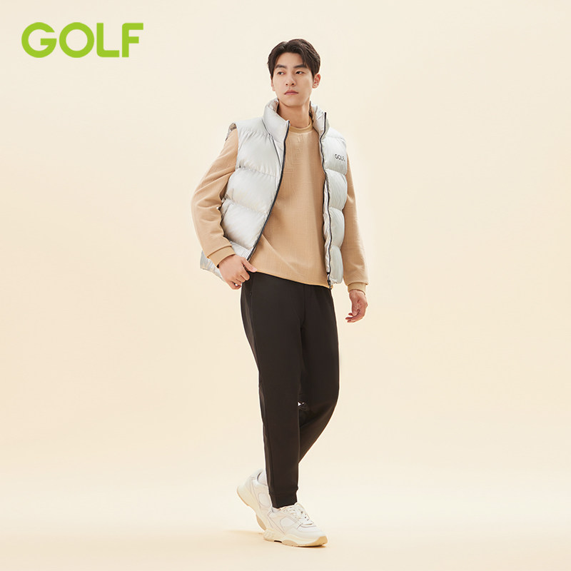 GOLF高尔夫秋冬保暖男马甲白鸭绒外穿背心加厚立领短款羽绒马甲男,淘宝优惠券,粉丝福利购,淘宝优惠卷