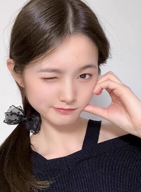 法式黑色网纱波点蝴蝶结发圈头绳