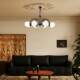 French retro black chandelier living room lamp vintage
