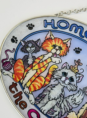 美国AMIA彩绘玻璃挂画 家居装饰画 复古装修搭配 小猫挂画