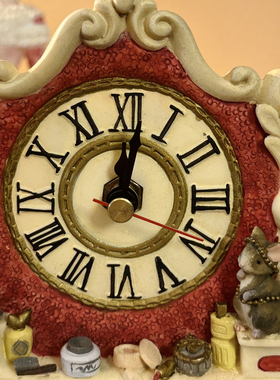 复古欧式罗马数字石英钟摆件