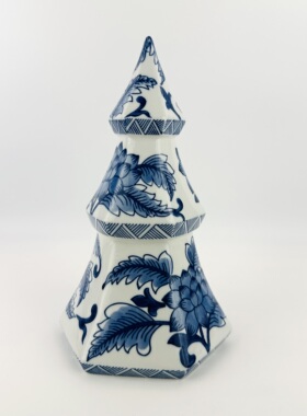 外贸品牌威廉中式古典青花瓷陶瓷圣诞树摆件创意饰品客厅玄关
