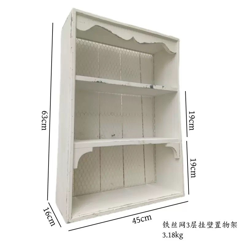 ins上墙做旧柜子铁网置物架复古多层花架实木壁挂民宿木质壁挂柜,淘宝优惠券,粉丝福利购,淘宝优惠卷