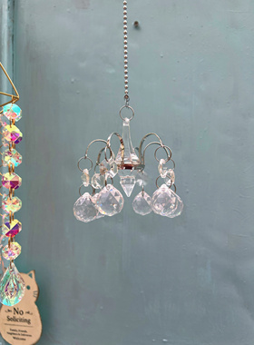 太阳捕手水晶风铃挂饰挂件ab彩钻氛围装饰