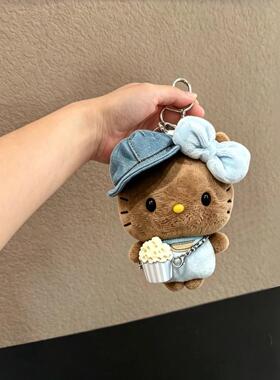 日本PeerEx爆米花kitty挂件黑皮豆豆眼KT猫钥匙扣书包挂饰送礼物