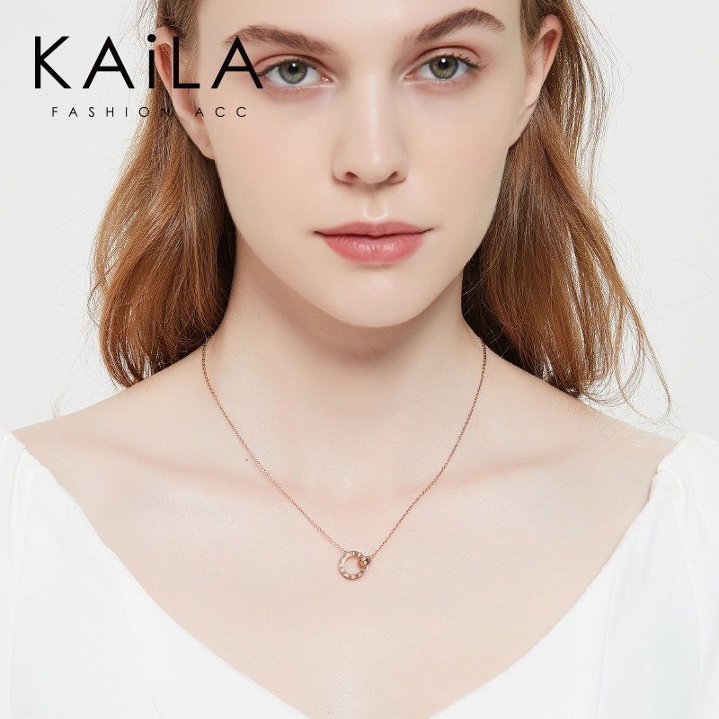 时光钻石女小众18k玫瑰金锁骨链 kaila颈饰