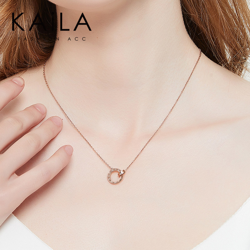 时光钻石女小众18k玫瑰金锁骨链 kaila颈饰