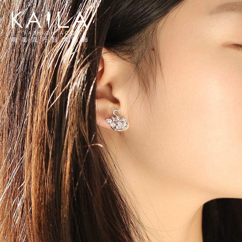 kaila小天鹅女925银针韩国耳钉 kaila耳钉