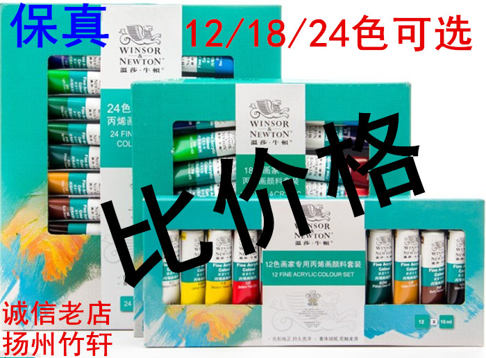 丙烯画颜料画家用24色丙烯套装 12/18色手绘墙绘纺织绘画颜料耐水