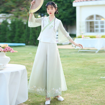 Improved Handmaids Ancient Wind Qipao Qipao Blouses Chinese Style Tea Suit Fairy Qi Zen to suit Chinese Wind Crying Work clothes