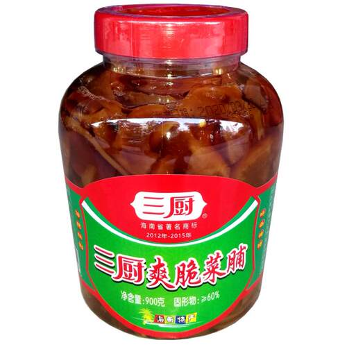 包邮三厨爽脆菜脯900克X6瓶装/腌制萝卜咸菜酱菜餐饮居家开胃小菜 - 图1