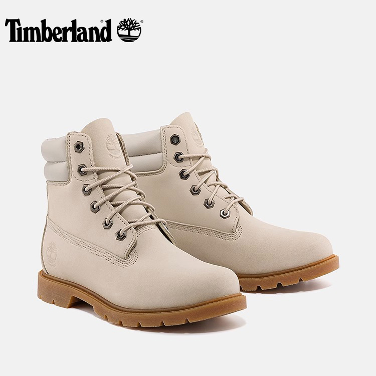 Timberland添柏岚官方马丁靴女秋冬户外休闲靴浅色高帮马丁靴