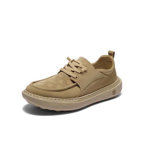 百丽男鞋免系带透气布鞋2025新款夏季商场厚底休闲爸爸鞋8SW01BM5 - 图1