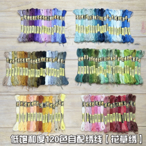 Eu Embroidered Grass Embroidered low saturated embroidered embroidery thread pure cotton polyester cotton handmade Diy embroidery 120 color