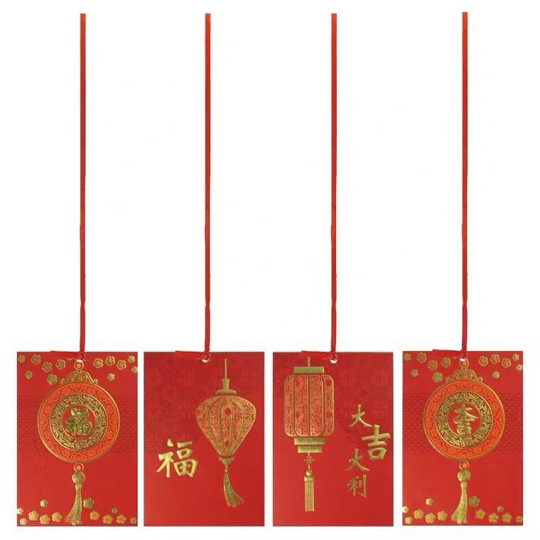 18枚新年装饰挂树利是封红包带长红线发财树开业生意兴隆红包袋-图3