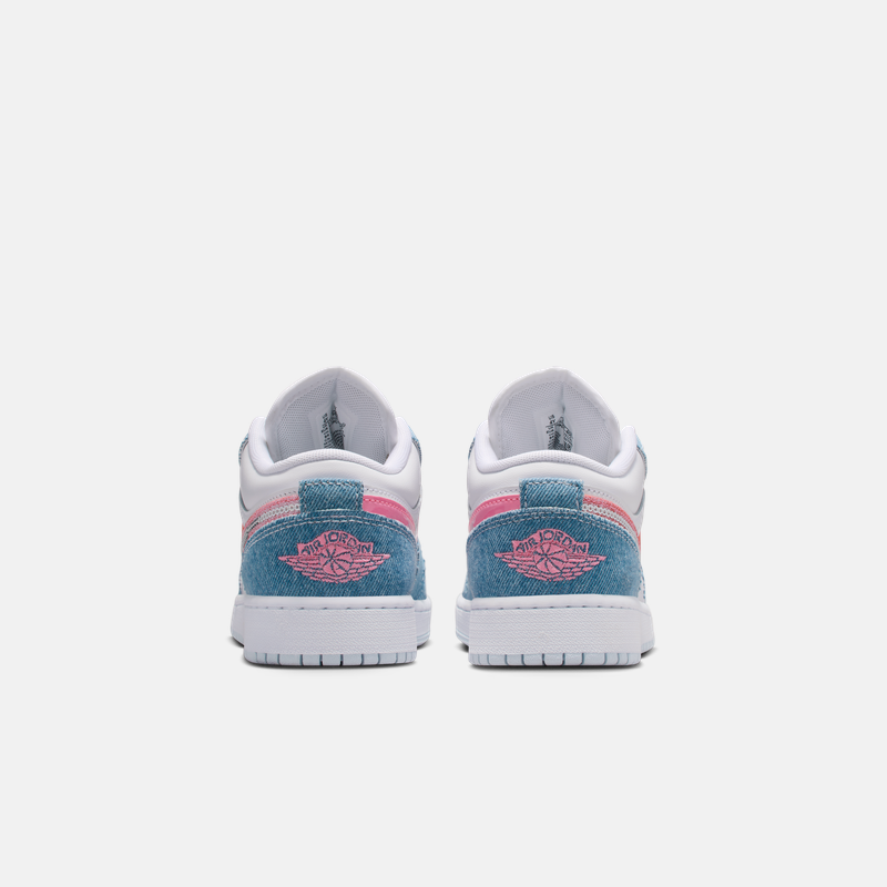 耐克乔丹大童甜酷风AJ1板鞋男女童牛仔布亮片运动鞋JORDAN HQ2001,淘宝优惠券,粉丝福利购,淘宝优惠卷