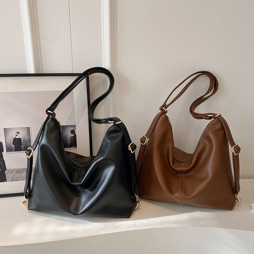 复古大容量包包女2025新款秋冬双肩包高级质感通勤女包单肩托特包 - 图3