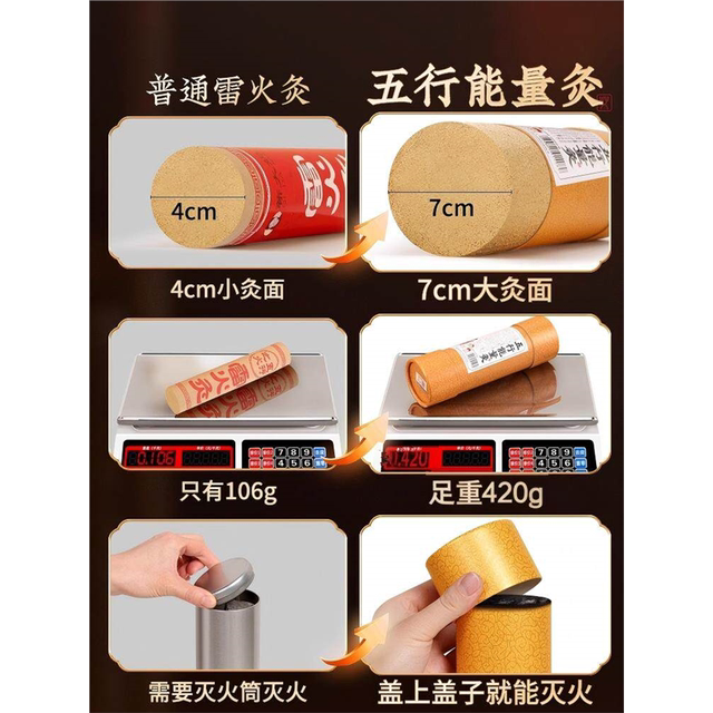 ປ້າ Qi 7cm Thunder Fire Moxibustion Moxa Stick Bold