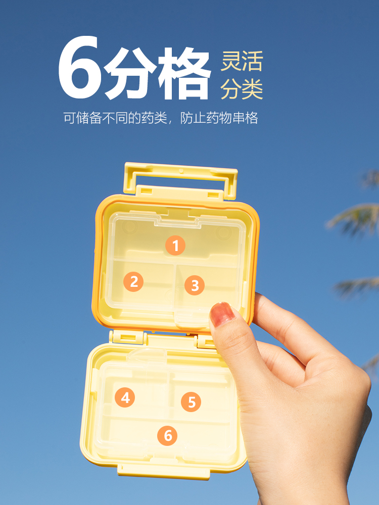 药盒便携分装日本进口日式迷你旅行随身携带分格保健品防潮分药器-图0