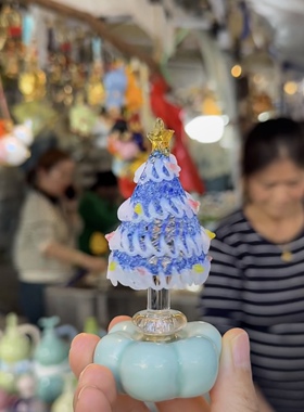 陶瓷圣诞树转氛围装饰礼品