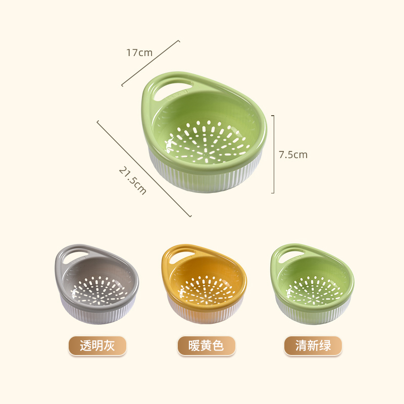 双层沥水篮滤水洗菜盆淘米神器菜篮子厨房洗水果盘客厅家用淘菜篓-图3