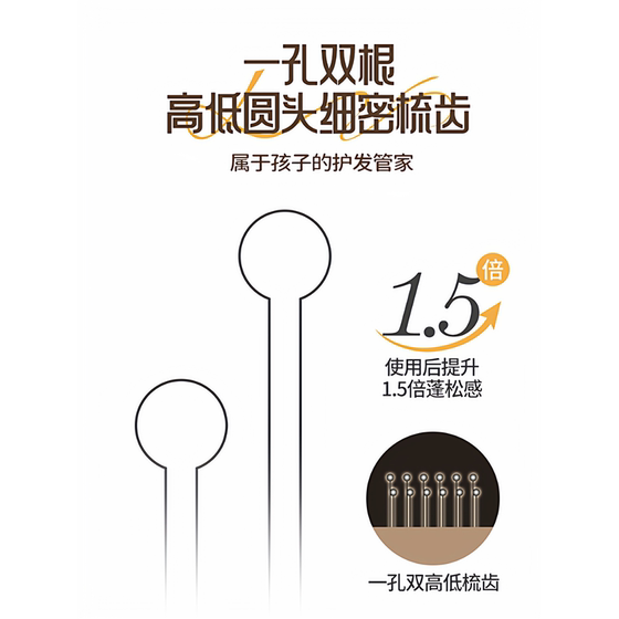 Comb for children and girls, special pine cone comb for non-massage