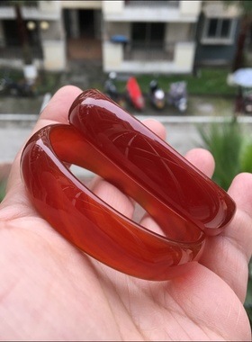 红玛瑙原色本命年手镯送戒指