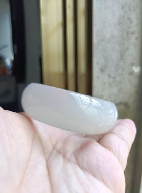 一物一拍纯天然白玛瑙手镯加宽加厚时尚百搭原石无烧女手环礼262