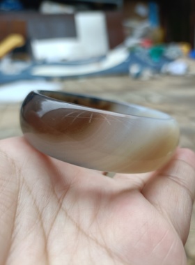 一物一拍纯天然特色花纹玛瑙手镯加宽加厚原石无烧女手环礼247