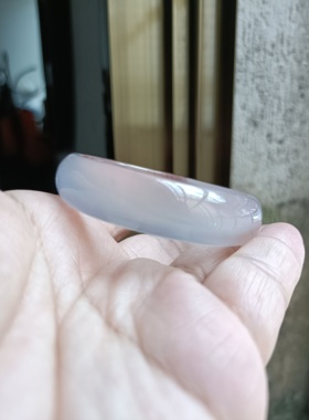 巴西纯天然紫朱砂玛瑙手镯紫罗兰女手环礼中宽加厚水润冰透212