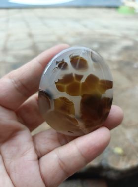 马达加斯加海洋玉髓玛瑙摆件水草花象形风景意境吊坠男女款礼95