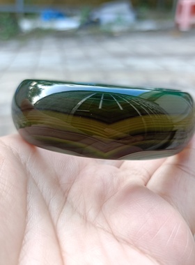 一物一拍巴西天然小葫芦象形绿缠丝玛瑙手镯加宽加厚水润女礼331