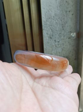 天然巴西玛瑙象形玉髓玉石手镯手环冰透风景象形中宽加厚158