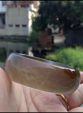 巴西纯天然原色无烧玛瑙俏色手镯水润圆滑加宽加厚高档礼品101