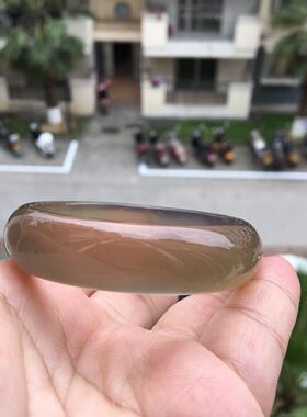正品巴西天然蜜糖冰透玛瑙手镯中宽加厚个性原石无烧女礼玉髓134