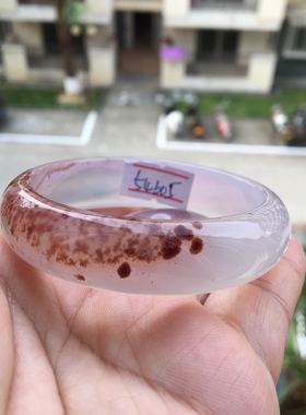 精美套装巴西天然紫红朱砂加厚中宽玛瑙手镯平安扣吊坠276