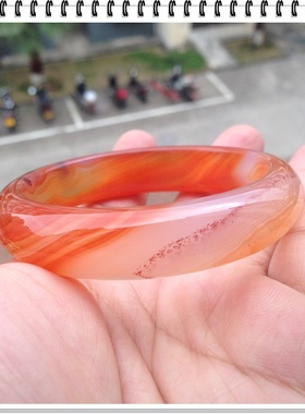 巴西天然红水草缠丝玛瑙手镯加厚水润圆滑原矿玉石女友妈妈好礼18