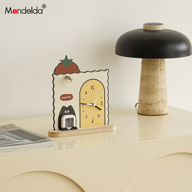 Mandelda家居客厅温湿度摆台式装饰品入户玄关创意时钟桌面摆件,淘宝优惠券,粉丝福利购,淘宝优惠卷