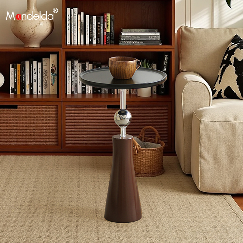 Mandelda卧室床头小边几可移动床头柜艺术边桌家用茶几置物架圆桌 - 图3