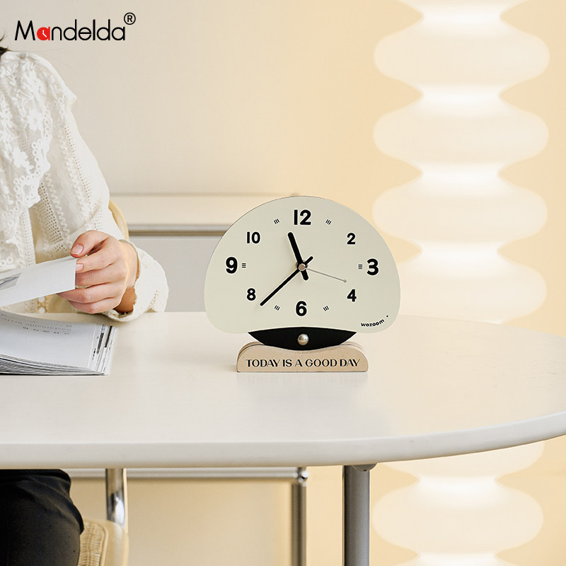 Mandelda玄关时钟摆件家居客厅电视柜创意钟表桌面摆台式装饰品,淘宝优惠券,粉丝福利购,淘宝优惠卷