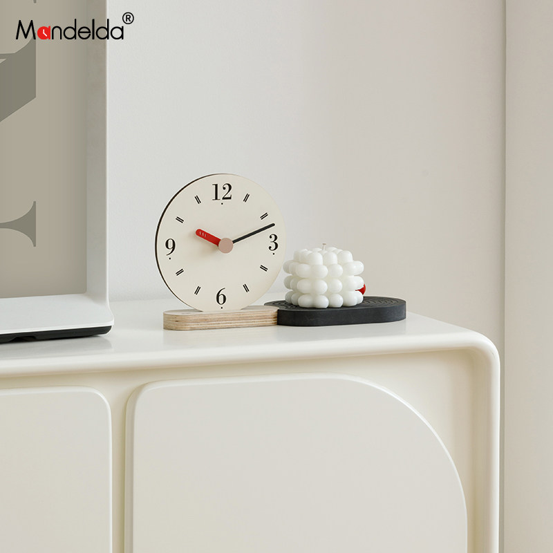Mandelda办公桌面高级感时钟摆件家居客厅玄关电视柜酒柜装饰品,淘宝优惠券,粉丝福利购,淘宝优惠卷