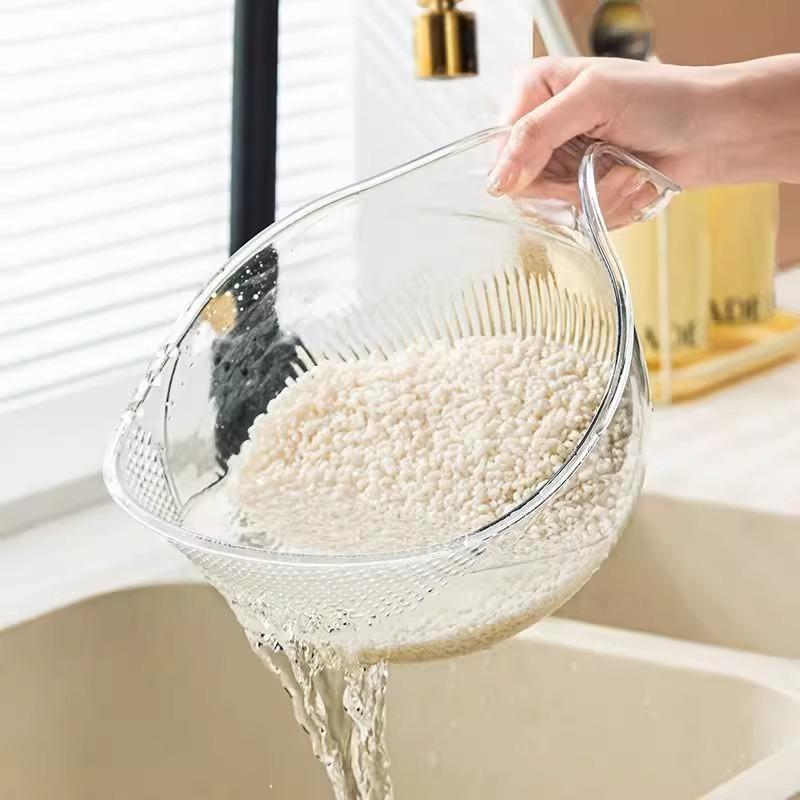 淘米神器洗米筛淘米盆沥水篮子家用带手柄淘菜洗水果过滤盆子 - 图1
